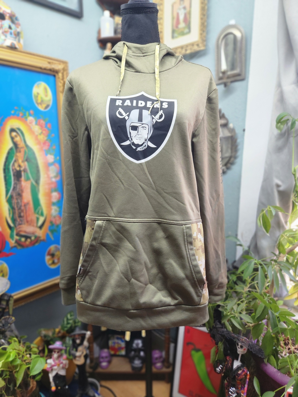 Nike Olive Green Raiders Pullover Hoodie - Men